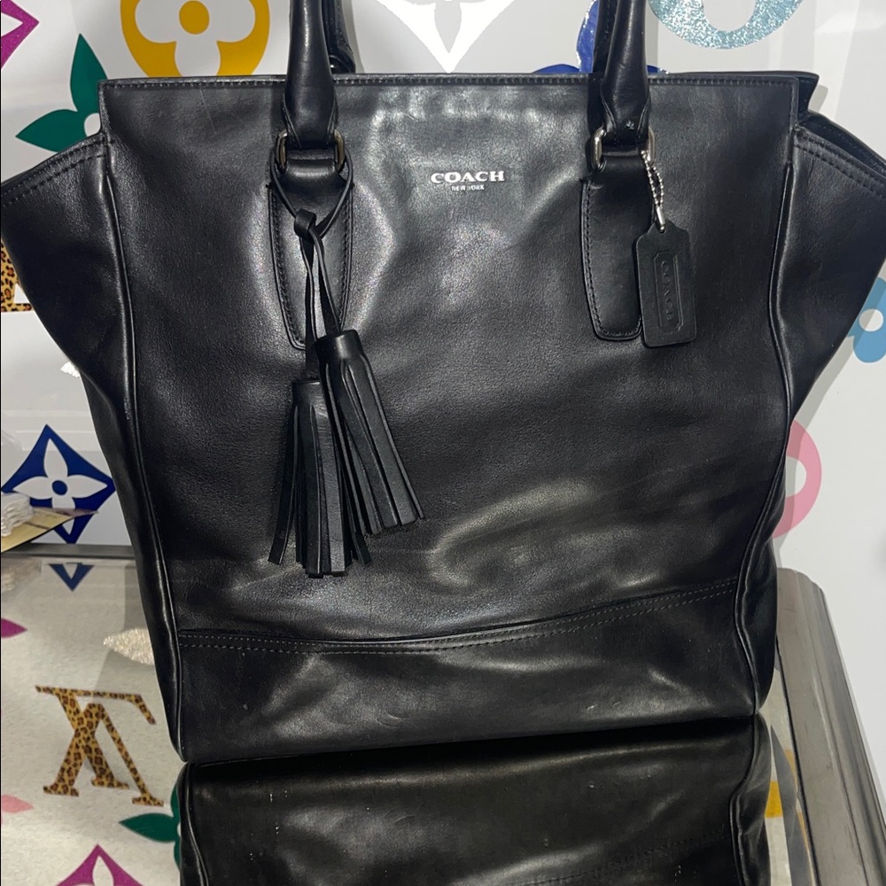 Coach Black Leather Shoulder Bag